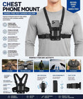 Chest Phone Mount Harness | Hands-Free POV Camera Holder with 360° Rotation