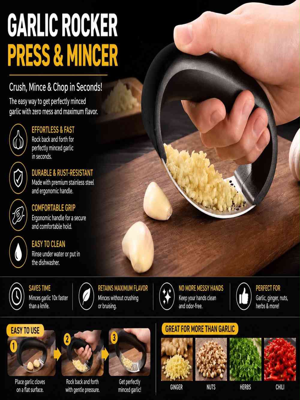 Stainless Steel Garlic Press