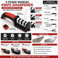 3-Stage Manual Knife Sharpener – Professional Kitchen Knife Sharpening Tool