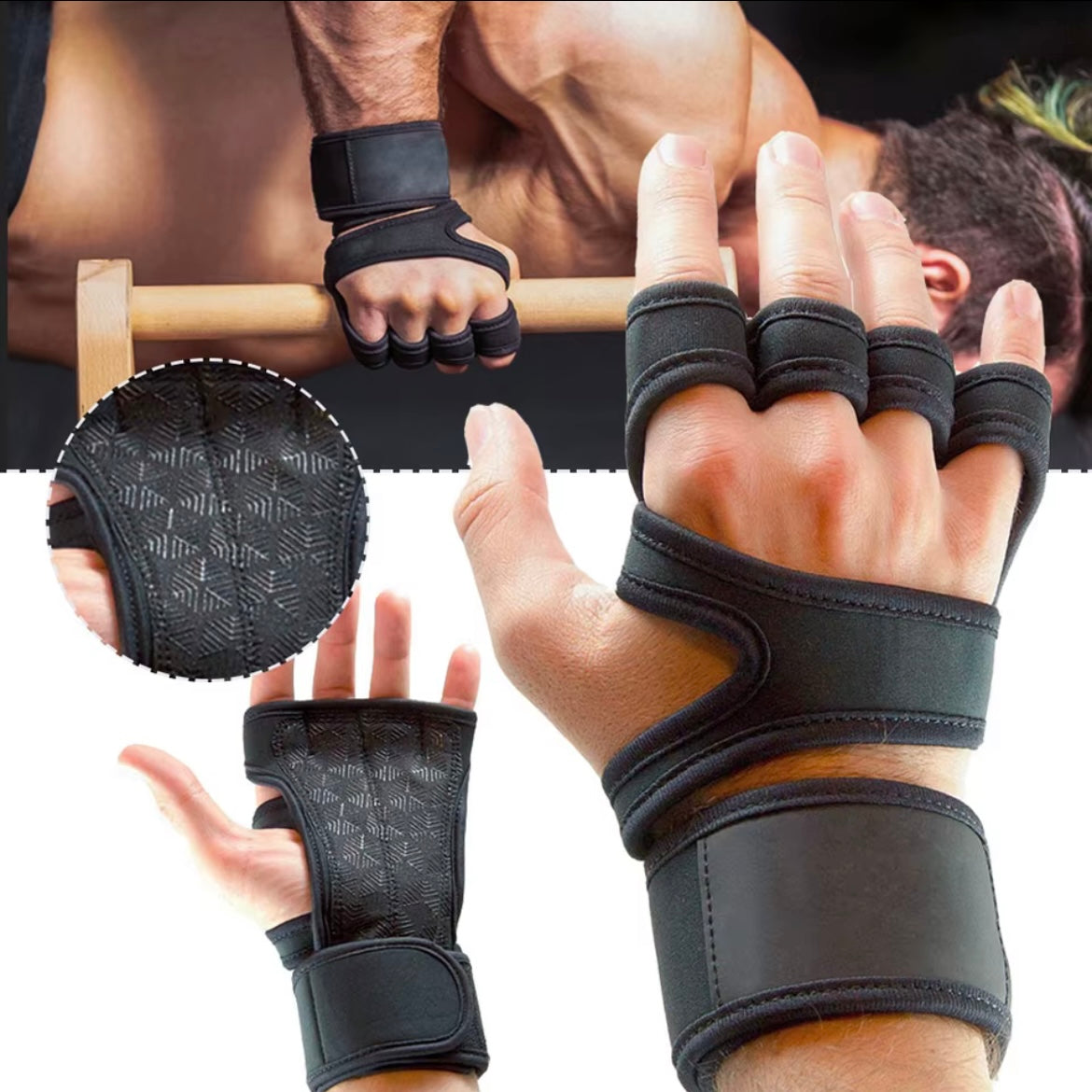 Premium Gym Workout Gloves with Wrist Support – Anti-Slip Weight Lifting Gloves