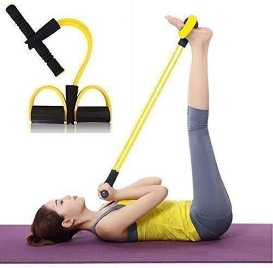 4 Tube Resistance Band with Foot Pedals