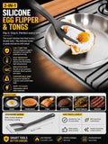 2-in-1 Silicone Egg Flipper & Spatula Tongs